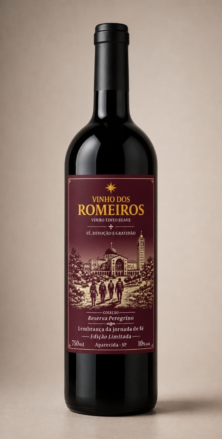 Garrafa Vinho tinto suave 750 ml — Vinho dos Romeiros